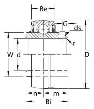 UC209-27 Black Oxide Plated Plated Insert 1 11/16 Bore Bearing