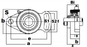 UCFA206-18 Black Oxide Plated Insert Bearing Adjustable Flange Cartridge Bearing 1-1/8" Mounted