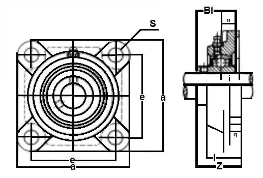 UCFX15-47mm FYH Flange Unit 4 Bolt 47mm Bearing