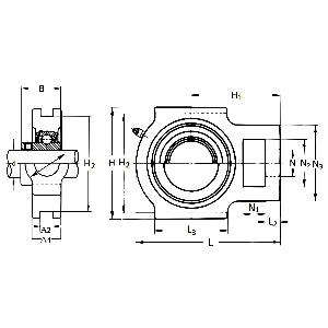 UCT205-16 1" Bore Mounted Bearing Take-Up Unit
