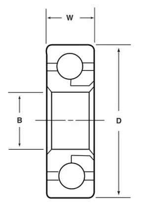 VR1640 Full Complement Ball Bearing 1/2" x 1-1/4" x 3/8" Heavy Duty