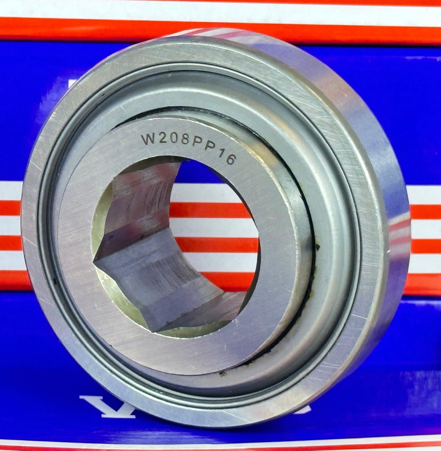 W208PP16 Agriculture Heavy Duty Disc Harrow Bearing, 1-1/4" hex Bore, Non-Relubricable, Two Triple Lip Seals