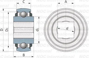 W209PPB8 Triple Lip Seals Square Bore 1 14 inch Bore Bearing