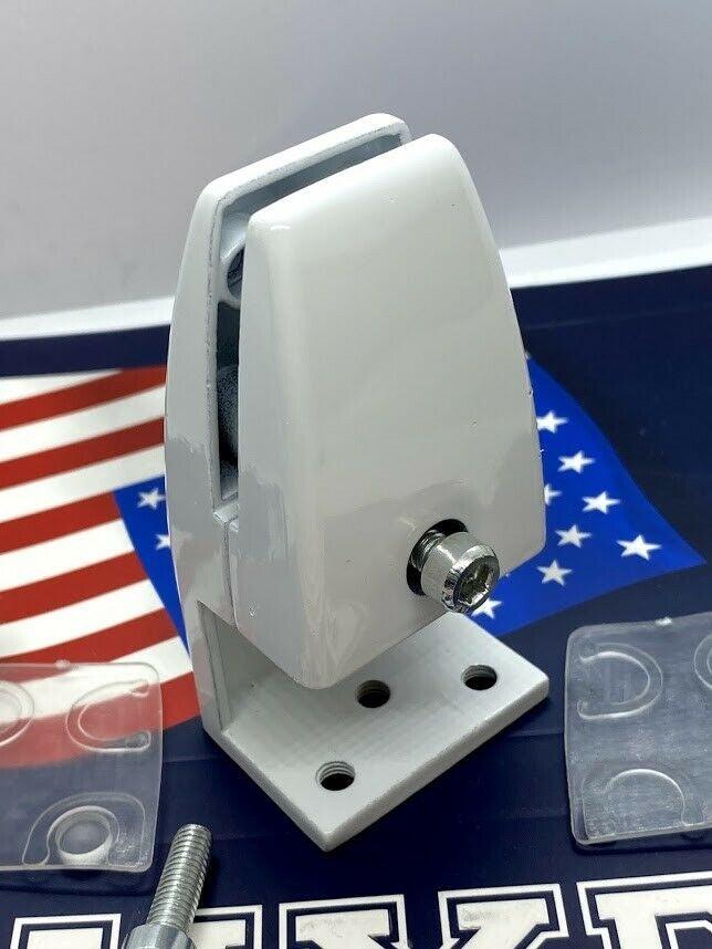 White Acrylic/Glass Cough Sneeze Guards Shields Mounting Bracket Hardware Holder