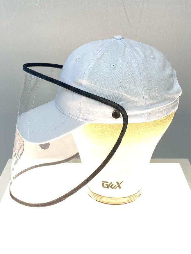 White Baseball Cap+Detachable Protective Face Shield Visor