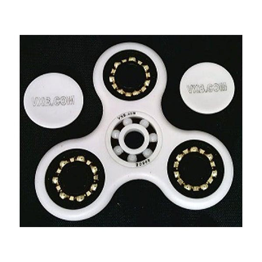 White Fidget Hand Spinner Toy - Center full Ceramic ZRO2 Bearing, 3 outer bronze Bearing 42Q