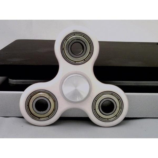 White Fidget Hand Spinner Toy - Center Full Ceramic ZrO2 Bearing, 3 Shielded Bearing & 2 Silver caps 42Q