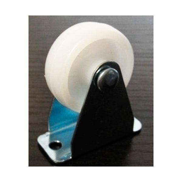White Plastic Caster 1.25" Nylon Caste wheel - Metal Plate Zinc Plating