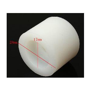 White Rubber Door Stop Stopper Cylinder 17x28x25mm