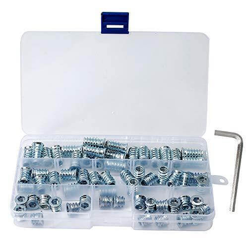 Wood Threaded Insert 1/4-20 x 10mm 15mm 20mm Length Screw Nut for Wood Furniture 60 Pieces