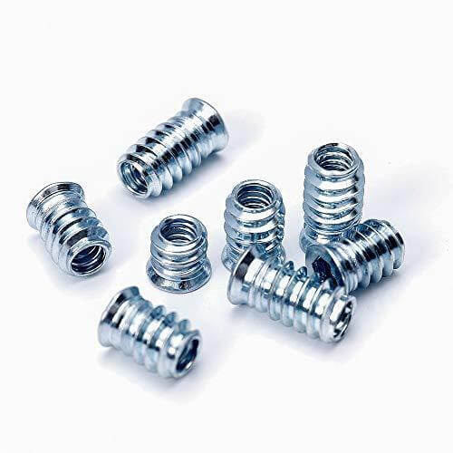 Wood Threaded Insert 1/4-20 x 10mm 15mm 20mm Length Screw Nut for Wood Furniture 60 Pieces