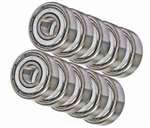 10 Shielded Bearing 1601ZZ 3/16"x11/16"x1/4" inch Miniature 