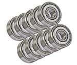 10 Shielded Bearing R2-6ZZ 1/8"x3/8"x9/64" inch Miniature 