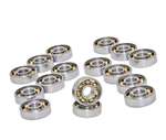 16 inline Skate Bearing Bronze Cage Open Ball Bearings